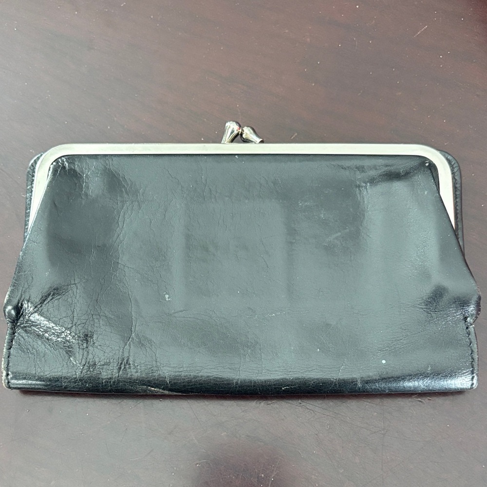HOBO Black Leather Frame Clutch